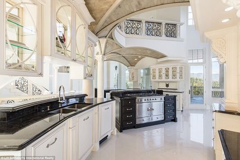 A limestone castle just outside of Denver that has been under construction for eight years is hitting the market for $17.5million. Kitchens Luxury, Spanish Style Homes, Biltmore Estate, Best Kitchen Designs, Mansions Luxury, Luxury Kitchen Design, Luxury Kitchens, Luxury Kitchen, Interior Design Kitchen