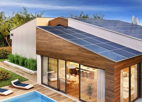 Solar Panel Roof Design, Solar Panels Architecture, Solar Energy Design, Solar Panels Roof, Monocrystalline Solar Panels, Solar Energy Panels, Solar Panels For Home, Solar Roof, Photovoltaic Panels