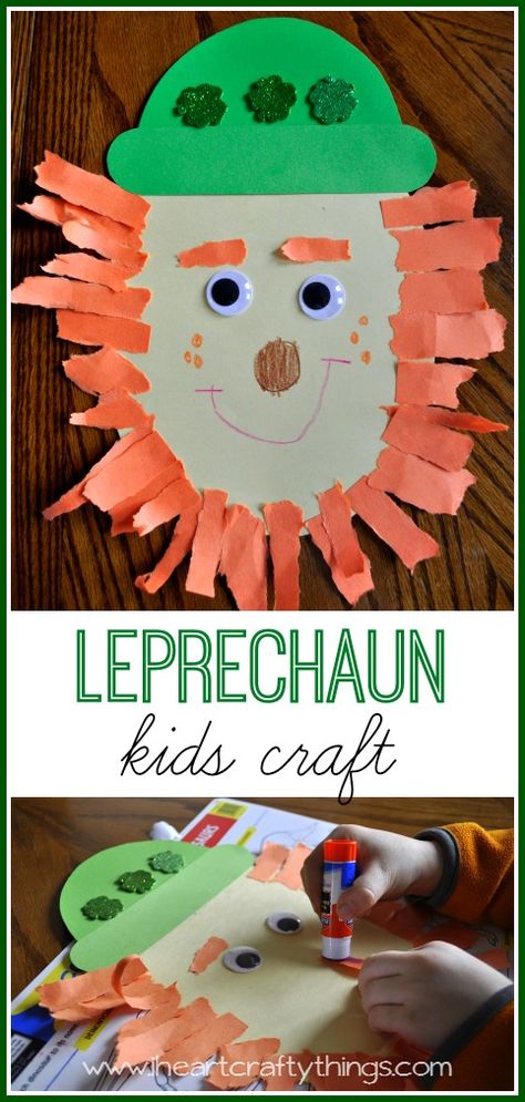 Kids Leprechaun Craft | I Heart Crafty Things Leprechaun Crafts, Make A Leprechaun, Sant Patrick, Leprechaun Craft, March Crafts, Seuss Crafts, St Patricks Crafts, St Patricks Day Crafts For Kids, Construction Crafts