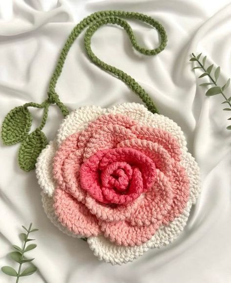 3D Rose flowers Crochet bag, small clutch purse, floral rose tote bag, mini pouch, cute gi #crochetbag #crochetbagideas #crochetclutch #crochetbeachbag #crochettotebag #crochethandbags #cutecrochetbags Crochet Rose Bag, Small Clutch Purse, Purse Patterns Free, Rose Tote Bag, Crochet Wall Art, Flowers Crochet, Crochet Backpack, Crochet Bag Pattern Free