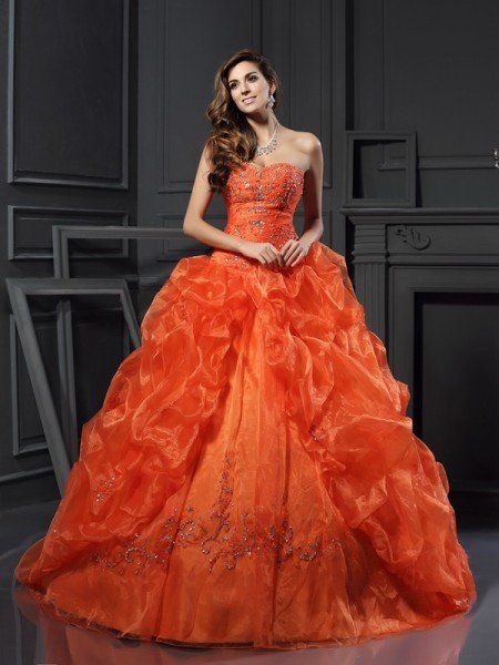 Orange Quinceanera Dresses, Beading Applique, Quincenera Dresses, Organza Dresses, Orange Prom Dresses, Popular Dresses, Prom Dresses Online, Plus Size Prom Dresses, Ball Gowns Prom