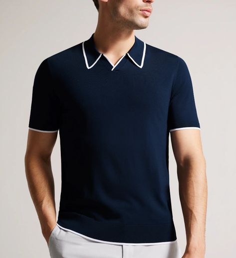 Ted Baker: The Quintessential Fashion Brand Mens Designer Polo Shirts, Slim Fit Polo Shirts, Open Neck, Slim Fit Polo, Polo Tees, Men Summer, Men's Wear, Polo Collar, Polo Shirts