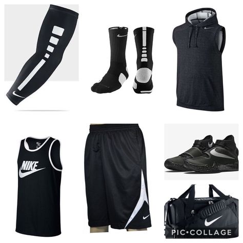 Black/White Basketball Training Basketball Training Outfit, Boxing Outfit Men, Basketball Practice Outfit, Basketball Attire, Athlete Fits, Training Outfit Men, Tomboy Clothing, Basketball Outfits, Sports Fashion Men