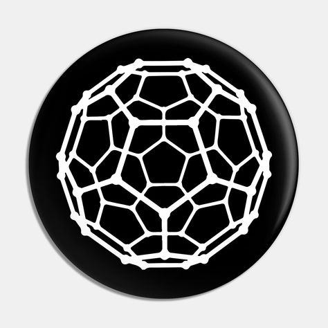 A fullerene is an molecule of carbon in the form of a hollow sphere, ellipsoid, tube, and many other shapes. Spherical fullerenes, also referred to as Buckminsterfullerenes or buckyballs, resemble the balls used in association football. Fullerenes are similar in structure to graphite, which is composed of stacked graphene sheets of linked hexagonal rings. -- Choose from our vast selection of pins to match with your desired size to make the perfect custom pin. Pick your favorite: Movies, TV Show…