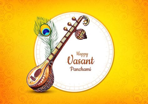 Happy vasant panchami celebration card b... | Free Vector #Freepik #freevector #background Basant Panchami, Happy Lohri, Happy Makar Sankranti, School Board Decoration, Reading Festival, Festivals Of India, Makar Sankranti, Celebration Background, Festival Background