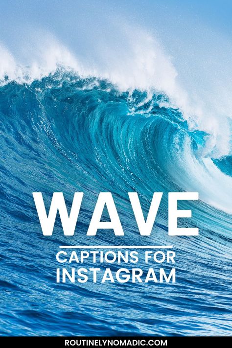 Ocean wave with words wave captions for Instagram Caption On Sea Waves, Life Waves Quote, Beach Wave Quotes, Sound Of Sea Waves Quotes, Sound Of Waves Caption, Sound Of Waves Quotes, Waves Sound Quotes, Wave Quotes Ocean Short, Beach Waves Captions