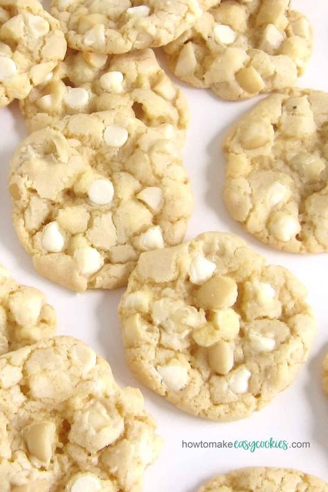 white chocolate macadamia nut cake mix cookies Easy Macadamia Nut Cookies Recipe, Nestle White Chocolate Macadamia Nut Cookies, White Chocolate Macadamia Nut Cookie Cake, Jiffy Coffee Cake Recipe, Macadamia Nut Cake, White Macadamia Nut Cookies, Sunday Desserts, White Cake Mix Cookies, Macadamia Nut Cookies Recipe