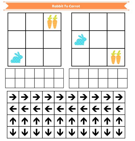 Activities For Bunnies, Preschool Rabbit Activities, Bunny Montessori Activities, Rabbit Boredom Breakers, Rabbit Kindergarten Activities, Kindergarten Coding, Coding Games, Coding School, Teaching Coding