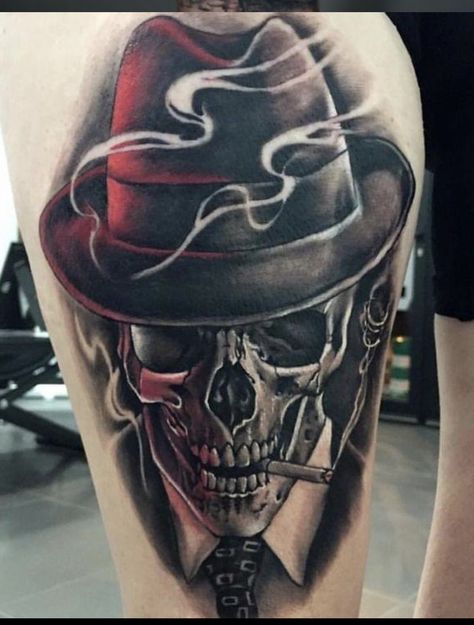 Candy Skull Tattoo For Men, Metal Tattoos, Gentleman Tattoo, Candy Skull Tattoo, Tiny Wrist Tattoos, Tattoo Lettering Design, Skull Sleeve Tattoos, Evil Tattoos, Tiger Tattoo Design