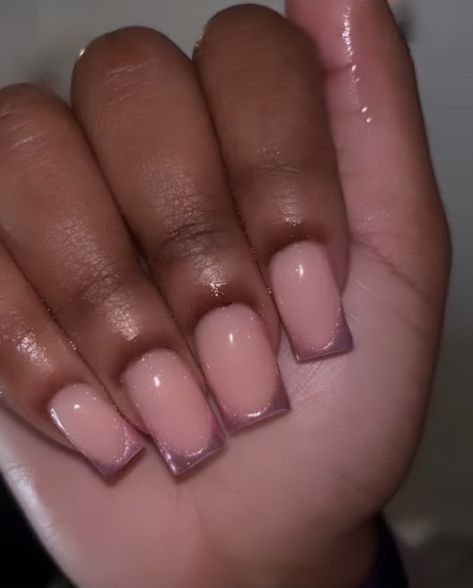 Short Square Polygel Nails, Short French Tip Polygel Nails, Polygel Nail Inspo Short, Polygel Short Nails, Polygel Overlay Nails, Square Polygel Nails, Polygel Nails, Glow Nails, Nail Sets