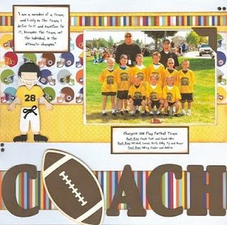 Coach Scrapbook Ideas, Football Scrapbook, Sorry Game, Baseball Scrapbook, Pep Club, Scrap Crafts, Scrapbooking Sports, Sports Ideas, Scrapbook Pictures