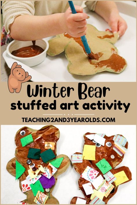 Toddler and Preschool Bear Craft for Winter Hibernation Bear Hibernating Craft, Hibernation Art Projects For Preschool, Hibernation Toddler Crafts, Hibernation Theme Preschool, Preschool Hibernation Crafts, Hibernation Crafts Preschool, Bear Crafts For Toddlers, Hibernation Crafts For Toddlers, Hibernation Art