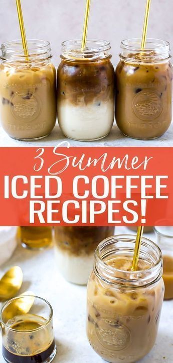 Coffee Recipes Caramel, Iced Caramel Machiatto, Homemade Syrups, Summer Coffee Drinks, Iced Vanilla Latte, Iced Coffee Recipes, Espresso Recipes, Iced Coffee At Home, How To Make Ice Coffee