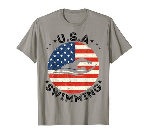 PRICES MAY VARY. Lightweight, Classic fit, Double-needle sleeve and bottom hem Swimming Team, Usa Swimming, Bow Shirt, Bow Shirts, Vintage Usa, Swimmers, Vinyl Designs, Buy Vintage, Branded T Shirts