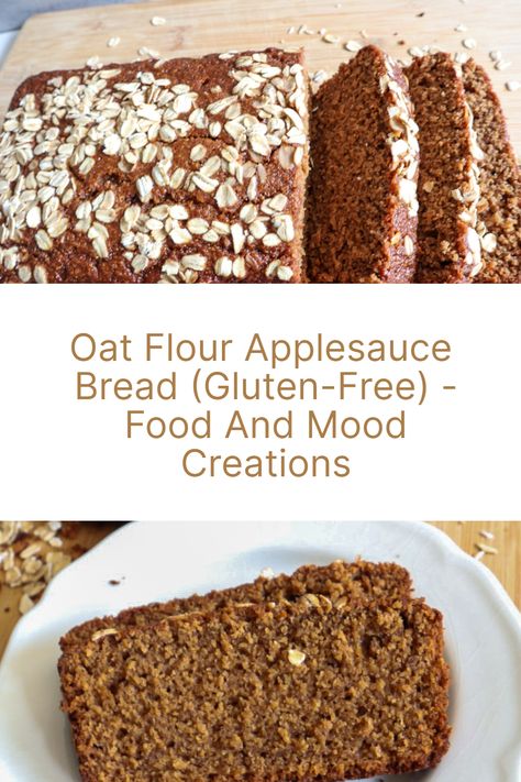 Unleash your inner baker with this delightful gluten-free Oat Flour Applesauce Bread recipe! Satisfy your sweet tooth without feeling guilty about it, and enjoy a delicious treat that everyone can enjoy! 😋 Oat Flour Applesauce Bread, Oat Flour Bread, Applesauce Bread Recipe, Food And Mood, Spiced Applesauce, Applesauce Bread, Dessert Breads, Lemon Poppyseed Bread, Heart Diet