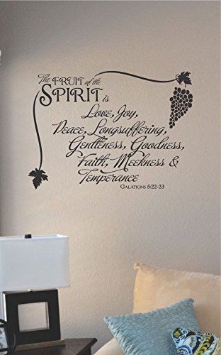 PRICES MAY VARY. Easily decorate any room or space in a few minutes with our vinyl wall arts Easy to apply and remove Made in the USA Color: Matte Black Size: 22.5 inches in length x 17 inches in height Officially licensed JS Artworks product Brand New and made in the USA. Scripture Wall Decal, The Fruit Of The Spirit, Wall Art Decal, Love Joy Peace, Vinyl Wall Art Decals, Fruit Of The Spirit, Vinyl Wall Art, Word Wall, The Fruit