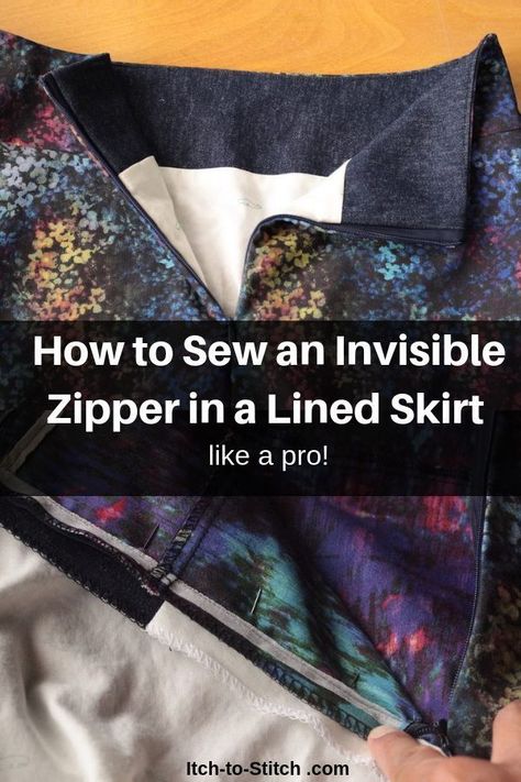 Invisible zippers give your garment a clean finish with no visible teeth. Maybe you've mastered the zipper but what happens when you add a lining? This tutorial shows you how to incorporate your lining of your sewing pattern into the invisible zipper installation. #sewing #sew #zipper #sewingtutorial #learntosew #sewingtechnique #diy #howto #sewinglesson Fat Quarter Projects, Beginner Sewing Projects Easy, Leftover Fabric, Sewing Projects For Beginners, Sewing Skills, Love Sewing, Sewing For Beginners, How To Sew, Learn To Sew