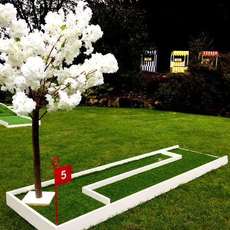 Crazy Golf Hire Wedding Themed - Ace Party Giant Wedding Cake, Guest Entertainment, Wedding Reception Layout, Retro Arcade Machine, Reception Layout, Crazy Golf, Wedding Themed, Candy Cart, Outdoor Furniture Plans