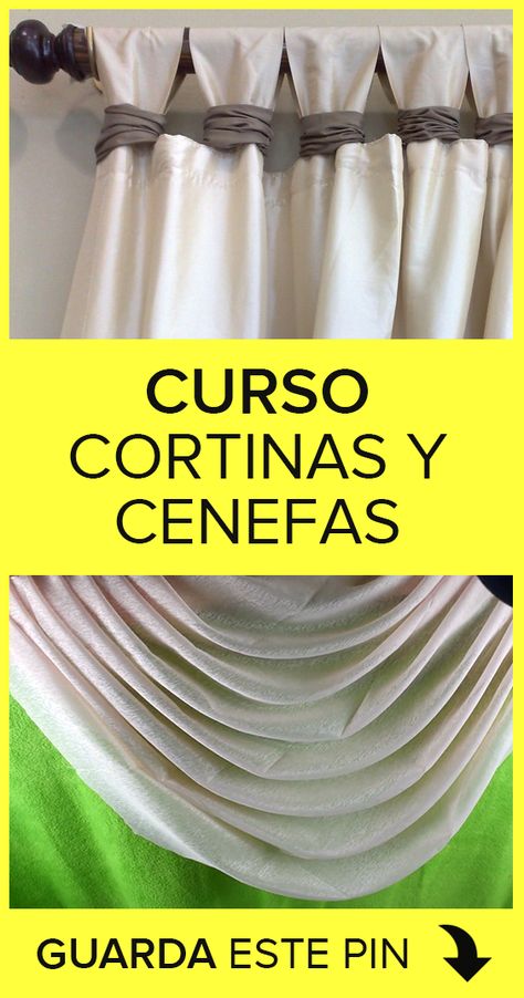 Aprende confección de cortinas y cenefas para cortinas de forma muy simple con esta capacitación GRATIS que traemos para ti. 😀 ¡Aprender nunca fue tan fácil! ¿Te apuntas? ✂ #curso #cortinas #costura #sewing #cenefas #coruses #patrones #patronaje Rideaux Shabby Chic, Tanning Skin Care, Custom Valances, Stretch Chair Covers, Ukrainian Dress, Plain Curtains, Curtains And Draperies, Folk Dress, Thermal Curtains