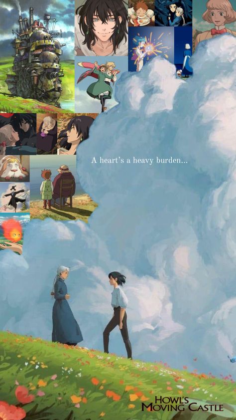 A heart’s a heavy burden #howlsmovingcastle #ghibli #studioghibli #ghibliaesthetic #love #romance #art #quotes #movies #movie The Heart Is A Heavy Burden, Howls Moving Castle A Hearts A Heavy Burden, A Hearts A Heavy Burden Wallpaper, Ghibli Love Quotes, A Heart Is A Heavy Burden Howl, Studio Ghibli Quotes Aesthetic, Ghibli Quotes Aesthetic, Studio Ghibli Romance, A Hearts A Heavy Burden Tattoo