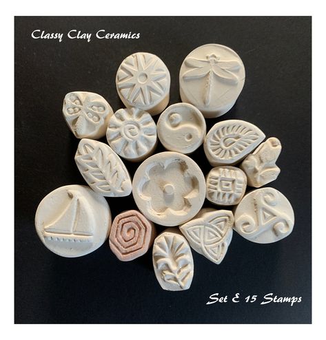 Pottery Stamps, Spiral Flower, Bisque Pottery, Texture Tools, Jewelry Polymer Clay, Pottery Supplies, Clay Stamps, Flower Daisy, Handmade Stamps