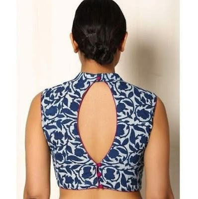 Blouse Back Design Back Neck Blouse Pattern, Kalamkari Blouse Designs, Ikat Blouse Designs, Back Neck Blouse, Sleeveless Blouse Designs, Ikat Blouse, Kalamkari Blouse, Cotton Blouse Design, Blusas Top