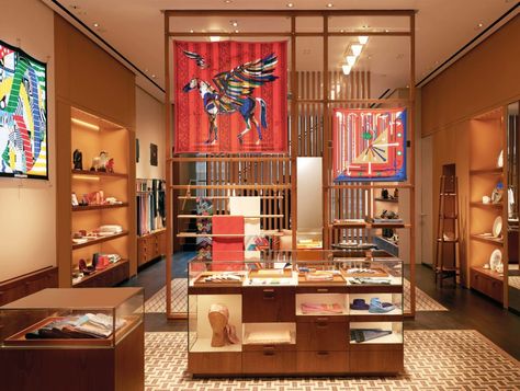 Hermès Pavilion Kuala Lumpur Re-Opens | Diva in Me Pavilion Kuala Lumpur, Scarves Store, Scarf Display, Hermes Store, Store Shelves Design, Parisian House, Hermes Shop, Store Design Boutique, Retail Boutique