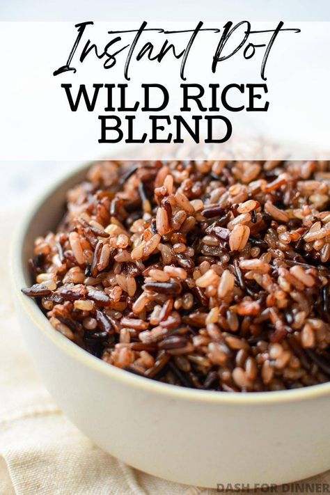 If you're looking for Instant Pot side dishes, or Instant Pot rice recipes, you HAVE to try this delicious, nutty and chewy wild rice blend in the Instant Pot. This healthy Instant Pot recipe requires just a few simple ingredients to make a delicious side dish that pairs perfectly with salmon, chicken, and even on its own! If you're looking for ways to make your meal prep easier, using the Instant Pot to cook rice is a great first step. Add as a great carb source to your lunch or dinner preps. Instant Pot Wild Rice Blend, Instant Pot Wild Rice, Wild Rice Blend, Jasmine Rice Recipes, Instant Pot Quinoa, Wild Rice Recipes, Cooking Wild Rice, Seared Chicken Breast, Cook Rice