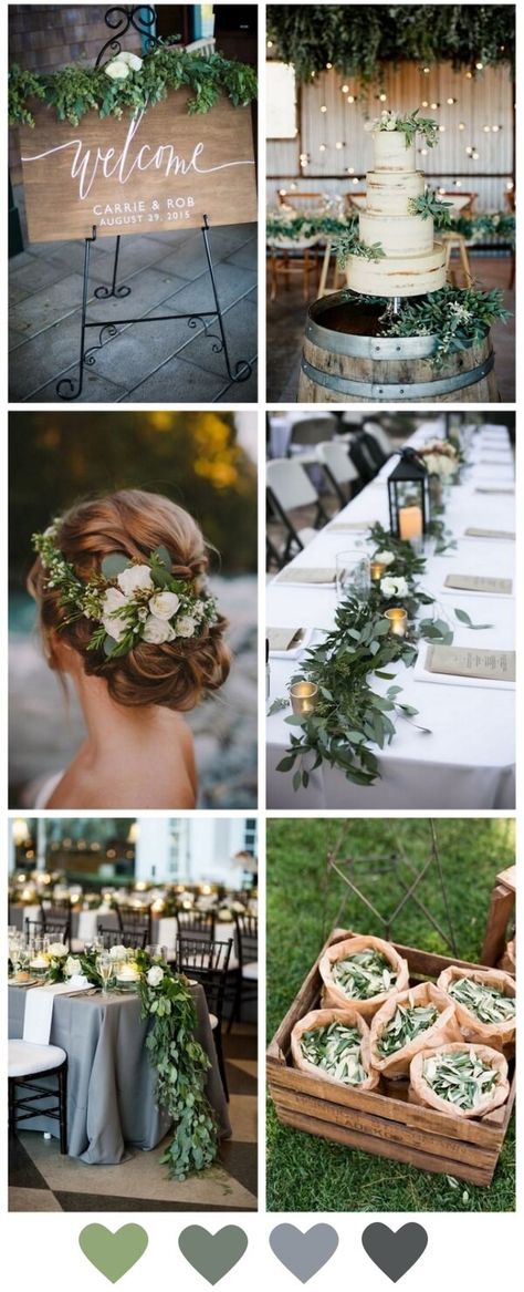 Hair Rustic Green Wedding, Greenery Runner, Eucalyptus Wedding Decor, Botanical Garden Wedding, Rustic Wedding Decorations, Budget Decor, Green Wedding Colors, Bride Floral, Wedding Colour