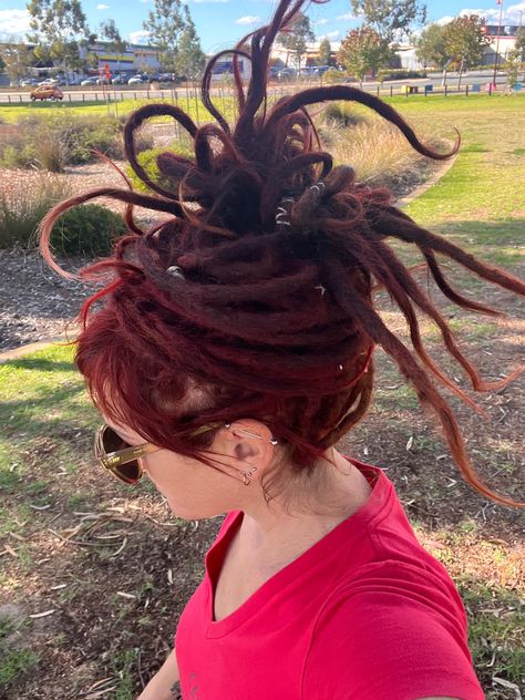 Red dreads. Bangs. Dreadlock Bangs, Dreads Bangs, Red Dreads, Natural Dreads, Hair Inspo, Bangs, Dreadlocks, My Style, Hair Styles