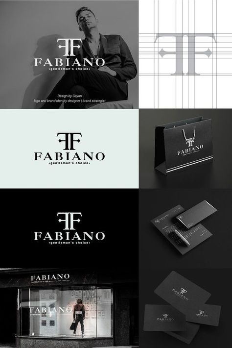 Fabiano luxury logo design | brand identiy design #Logotype #LuxuryFashion #HighEndDesigns Elegant Brand Identity, Classy Logo, Logo Moodboard, Clothing Logo Design, Logo Design Mockup, Luxury Clothing Brands, Clothing Brand Logos, Logo Identity, Creative Logo Design