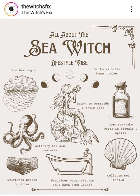 The Sea Witch, Water Witch, Wiccan Magic, Witch Spirituality, Magic Spell Book, Wiccan Spell Book, Magick Book, Witchcraft Spell Books, Witch Spell Book