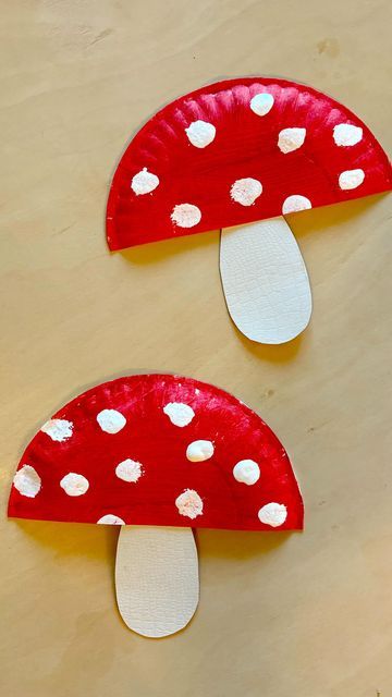 Paper Plate Mushroom Craft, Mushroom Crafts For Kids, Arts And Crafts For Kids Toddlers, Early Childhood Educator, Baby Crafts Diy, Bricolage Halloween, Thanksgiving Crafts Preschool, Mushroom Crafts, Alphabet Crafts