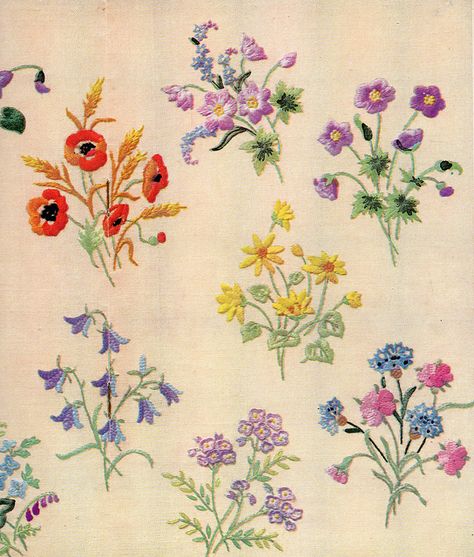 Not a fan of the daisies but otherwise-----------flower embroidery designs | Recent Photos The Commons Getty Collection Galleries World Map App ... Vintage Flower Embroidery, Embroidered Wildflowers, Hungarian Embroidery, Embroidery Transfers, Embroidery Patterns Vintage, Brazilian Embroidery, Embroidery Flowers Pattern, Folk Embroidery, Japanese Embroidery