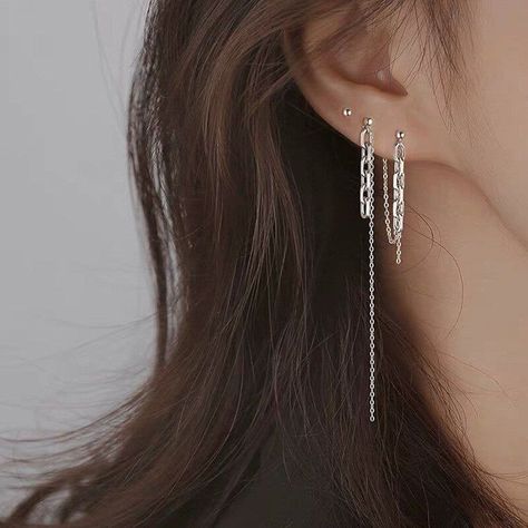 Elevate your jewelry collection with stunning earrings from Amazon. From diamonds to pearls, choose your next statement piece. Korean Silver Earrings, Earring Placement, Ear Cuff Jewelry, Tassel Earing, Oc Stuff, Korean Earrings, Gold Ear Cuff, Cuff Jewelry, Tassel Drop Earrings