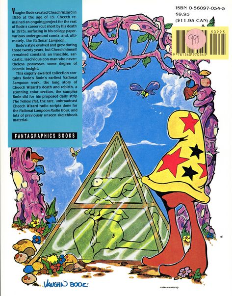 Vaughn Bode, Cheech Wizard, Vol. 2, back cover 1991. Cheech Wizard, Wizard Graffiti, Vaughn Bode, Brow Art, Underground Comix, Graffiti Cartoons, Yellow Hat, Comic Movies, Graffiti Lettering