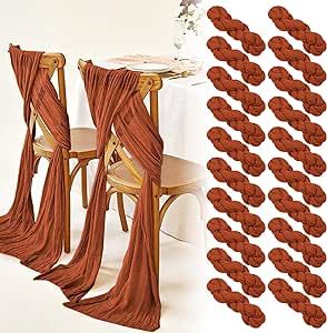 Burnt Orange Chair, Chair Sashes Wedding, Aisle Decorations, Chair Bows, Orange Chair, Chair Covers Wedding, Wedding Aisle Decorations, Chair Sashes, Aisle Decor