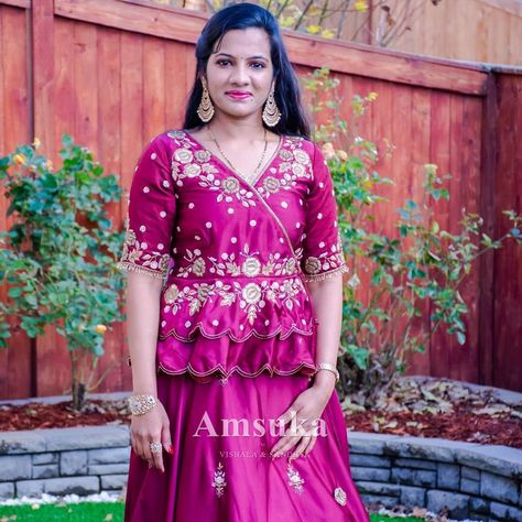 Amsuka on Instagram: “Our Beautiful Client Sashi in our Hand Embroidered Layered Peplum Top and Lehenga.” Top And Lehenga, 50 Blouse Designs, Red Peplum Tops, Peplum Blouse, Cut Work, Baby Baby, No Frills, Lehenga, Blouse Designs