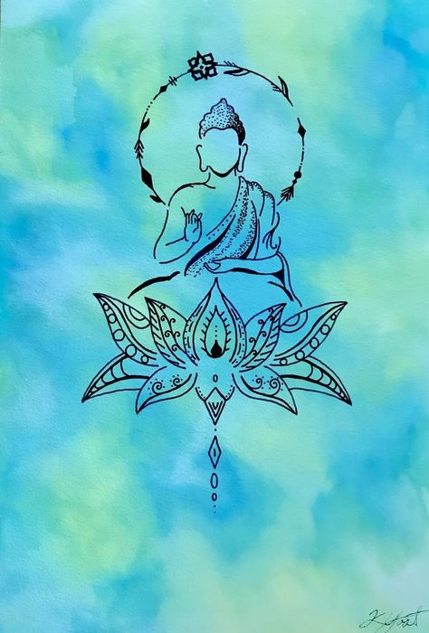 Buddha Painting Aesthetic, Drawing Ideas Buddha, Budha Painting Water Colour, Buddha Art Painting Watercolors, Buddha Painting Watercolor, Buddha Line Drawing, Spiritual Mandala Art, How To Draw Buddha, Bhudha Image Hd Wallpaper