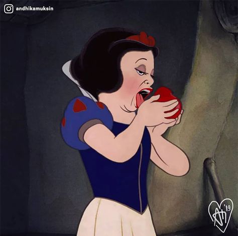 Eating Apple Realistic Disney Princess, White Iphone Background, Humor Disney, Image Princesse Disney, Animation Disney, Snow White Disney, Dark Disney, Karakter Disney, The Bachelorette