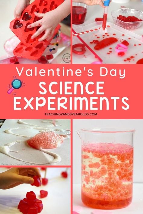 10+ fun preschool Valentine's Day science activities with a variety of exploration. Fun, hands-on learning! #valentinesday #hearts #science #experiments #STEM #preschool #earlychildhood #3yearolds #4yearolds #teaching2and3yearolds Valentines Day Science Experiments, Valentines Stem, Valentines Day Science, Prek Valentines, Valentine Science Experiments, Friendship Week, Valentines Activity, Valentine Stem, Stem Preschool