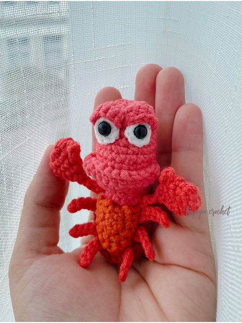 Sebastian Crochet Pattern, Crochet Flounder, Ariel Crochet, Little Mermaid Crochet, Flounder And Sebastian, Disney Amigurumi, Little Mermaid Characters, Mermaid Crochet Pattern, Crochet Sea Creatures