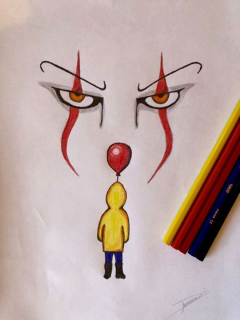 #IT #sketch #drawing #pennywise #georgie #balloon #movie #horror #tutorial #pencil #color… | Easy cartoon drawings, Easy halloween drawings, Cute halloween drawings Drawing Pennywise, Pennywise Painting, Pennywise Georgie, Gambar Halloween, Balloon Pumpkin, Chucky Drawing, It Sketch, Easy Halloween Drawings, Cute Halloween Drawings