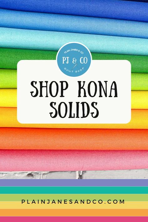 Shop the large selection of Kona Solids quilting cotton fabrics at Plain Janes & Co. Quilt Shops, Kona Cotton, Cotton Fabrics, Quilting Fabric, Quilt Shop, Quilt Making, Quilt Fabric, Beautiful Fabric, Quilting