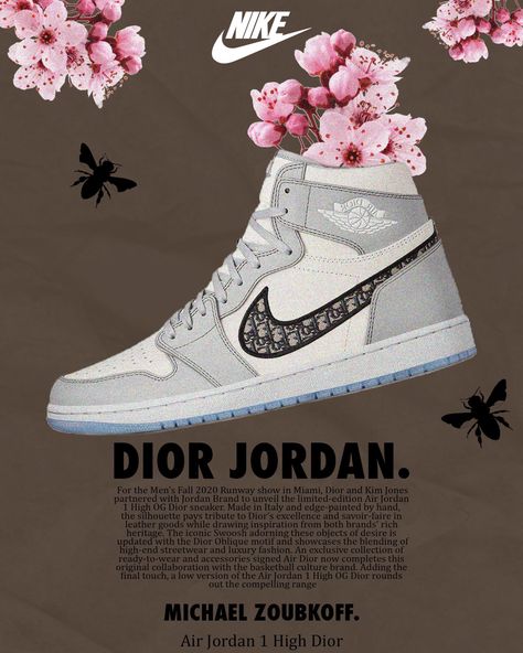 Dior X Jordan, Dior Poster, Air Dior, Youth Subcultures, Modern Street Style, Dior Sneakers, 2020 Runway, Jordan 1 High Og, Jordan 2