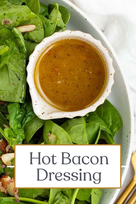 Hot Bacon Salad, Bacon Salad Dressing, Hot Bacon Dressing Recipe, Bacon Dressing Recipe, Spinach Salad Dressing, Hot Bacon Dressing, Bacon Dressing, Easy Salad Dressing, Favorite Salad