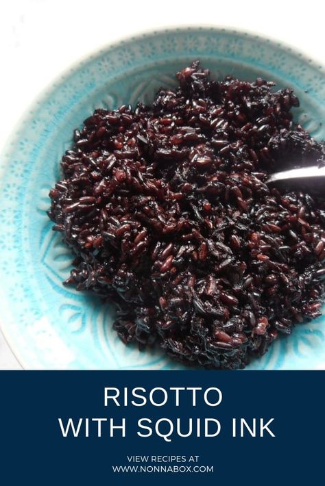 Squid Ink Risotto Recipe, Squid Ink Risotto, Black Risotto, Octopus Recipes, Seafood Rice, Grilled Octopus, Risotto Recipes, Dinner Meals, Culinary School