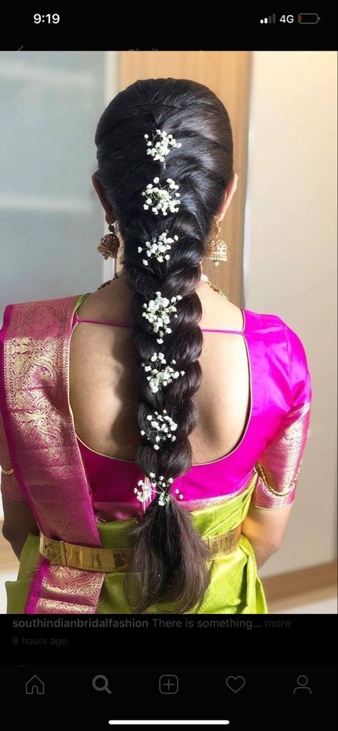 Seemantham Hairstyle For Short Hair, Telugu Wedding Hairstyles, Telugu Bride Hairstyles Bridal Braids, Poola Jada For Half Saree Function, Telugu Bridal Hairstyles, South Indian Braid Hairstyles, South Indian Engagement Hairstyles, Telugu Hairstyles, Telugu Bride Hairstyles