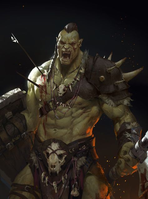 Orc Fighter Dnd, Orc Barbarian Male, Half Orc Male, Orc Art, Half-orc Male, Orc Barbarian, Half Orc Barbarian, Rpg Wallpaper, Super Mario Rpg