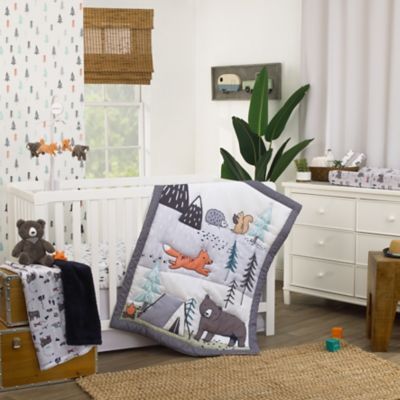 Transform your little one's sleep space to an enchanting forest with the Woodland Friends Crib Bedding Set from carter's. Colorful camping creatures adorn this plush comforter, paired with a crib sheet and skirt for the perfect makeover. Plush Comforter, Tree Tent, Enchanting Forest, Fox Squirrel, Soft Baby Blankets, Crib Skirts, Woodland Friends, Muslin Swaddle Blanket, Crib Sets